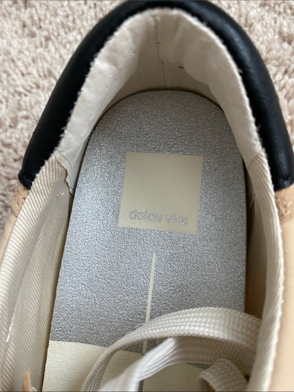 Dolce Vita Beige and Black Retro Sneakers - Picture 2 of 9